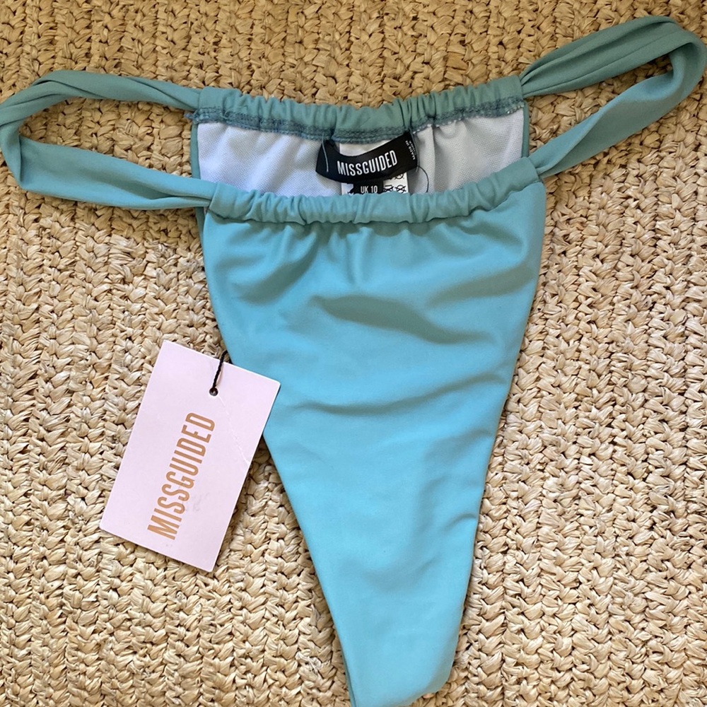 NWT MissGuided Itsy Bitsy Channel Detail Bikini - Jade